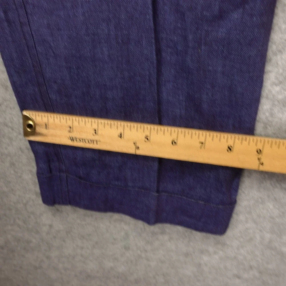 Italian European Linen Pants Mens XXL Blue Cuffed Trousers Summer PEPITOS 39x31